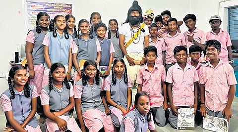 For students, Duraipandian is Tiruvalluvar, Barathiyar, King Kusela Pandian and Rajaraja Cholan, among others. (Photo | Express)