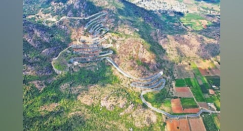 Construction works of the long-awaited ghat road at Kondaveedu Fort were completed recently | Express