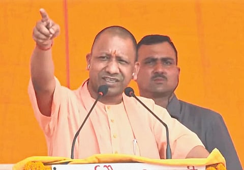 CM Adityanath Yogi at a public rally in Saharanpur on Monday | twitter