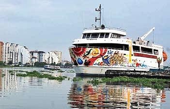 KSINC’s Nefertiti docked at Bolgatty in Kochi.(File Photo | A Sanesh)