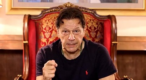 FILE: Pakistan's ousted prime minister Imran Khan seen in a video he tweeted on March 14, 2023. (Video grab)