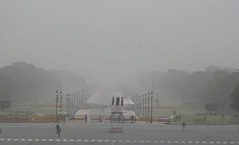Heavy dust in New Delhi on Tuesday. (Photo | Shekhar Yadav, EPS)