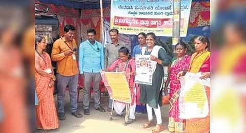 An awareness drive against the Devadasi the system at a village in Koppal