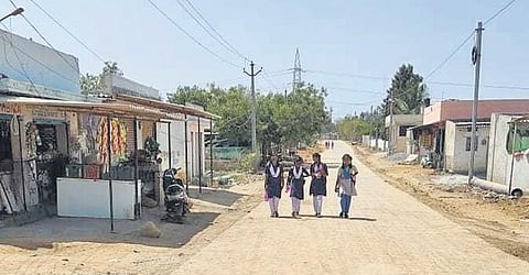 (Representative image ) A group of girls from Jawaharnagar return from school