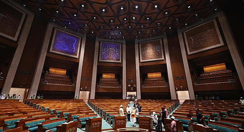 FILE - Prime Minister Narendra Modi inspects the construction of the new Parliament House in New Delhi. (Photo | ANI)