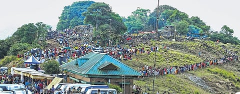Devotees thronging the Mangaladevi temple located deep inside the Periyar Tiger Reserver. Image used for representational purpose|Shiyami, EPS