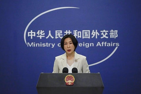 File Photo | Chinese Foreign Ministry spokesperson Mao Ning speaks during a daily briefing at the Ministry of Foreign Affairs office in Beijing.