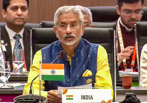 External Affairs Minister during the G20 Development Ministers meeting, in Varanasi, Monday, June 12, 203. (Photo | PTI)