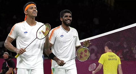 Satwiksairaj Rankireddy and Chirag Shetty. (Photo | PTI)