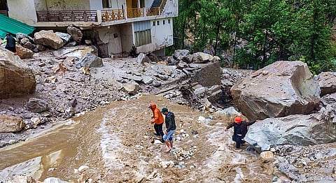 FILE - NDRF personnel during a rescue operation, after a cloudburst at Manikaran valley in Kullu district, Himachal Pradesh. (Photo | PTI)