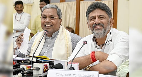 Chief Minister Siddaramaiah announces the implementation of Congress’ five guarantees after a cabinet meeting in Bengaluru on Friday | Nagaraja Gadekal