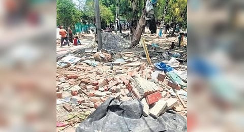 After an NGO-run school in a slum cluster near the Pragati Maidan area was cleared on Thursday, its chairperson and students expressed distress at the situation and the uncertainty about the future.