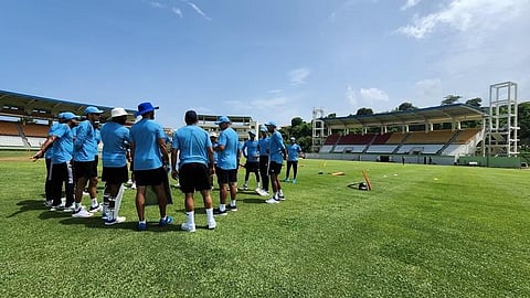 In Dominica, West Indies...Rohit Sharma & Co.