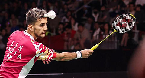 India’s Lakshya Sen in action during the men’s singles final match against China’s Li Shi Feng at the Canada Open 2023, in Calgary on Monday | ANI