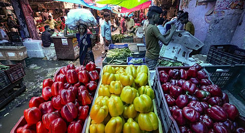 Vegetables on sale at Azadpur Mandi in New Delhi