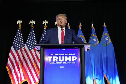 Former President Donald Trump speaks at a campaign event, July 8, 2023, in Las Vegas. (Photo | AP)