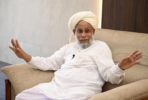 11th president of the Samastha Kerala Jem-Iyyathul Ulama, Syed Muhammad Jiffiri Muthukoya Thangal. (Photo | E Gokul, EPS)
