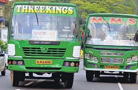 By nationalising the 36-km route between Paravoor KSRTC bus station and Vyttila hub, private bus owners are questioning if their vehicles will be allowed on the route. (Photo | Express)