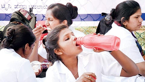Nurses and lab technicians. For representational purpose (Photo | Nagaraja Gadekal)