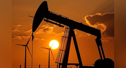 File photo of a pumpjack extracts crude at an oil field in Emlichheim, Germany, March 18, 2022. (Photo | AP)