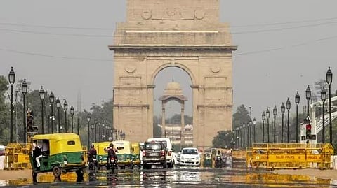 A view of the India Gate as seen from Rajpath on a hot summer day in New Delhi. (File PTI Photo)