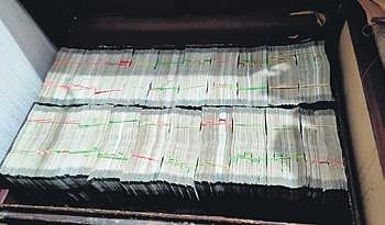 The cash was reportedly seized from a government quarter in Unit-IV area which was rented by a staff of the company