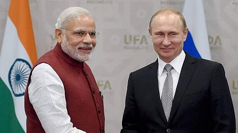 Indian Prime Minister Narendra Modi with Russian President Vladmir Putin. (File Photo: PTI)