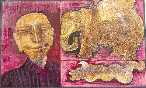 Artworks of Katoor Narayana Pillai. (Photo |B P Deepu)