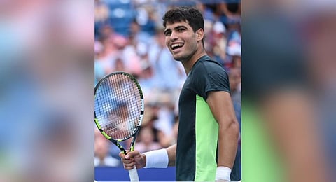 Carlos Alcaraz had to get past adverse weather conditions and Tommy Paul to reach the Western & Southern Open quarterfinals. (Photo | Twitter, @carlosalcaraz)
