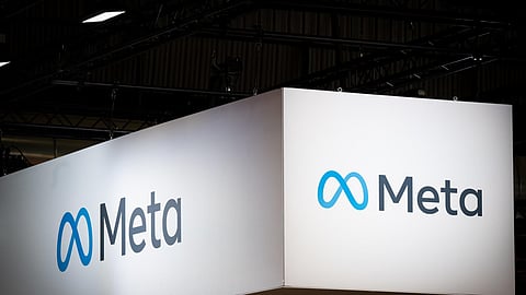 A photo shows the Meta group's logoÂ