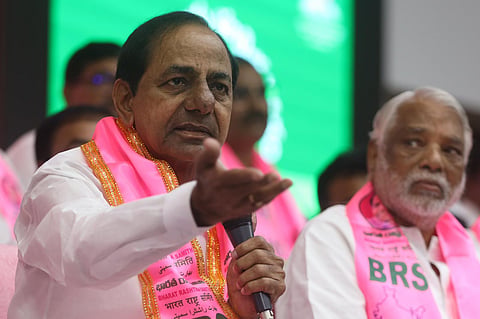 Telangana CM and BRS Supremo K Chandrasekhar Rao released the first list of candidates ahead of the Telangana Assembly Elections at BRS party office in Hyderabad.