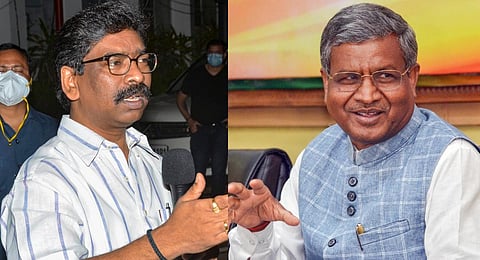 Jharkhand Chief Minister Hemant Soren; state BJP chief Babulal Marandi. (PTI)