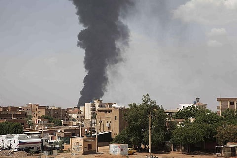 FILE - Smoke rises over Khartoum, Sudan, on June 8, 2023, as fighting between the Sudanese army and paramilitary Rapid Support Forces continues. (Photo | AP)