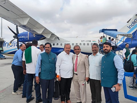 Kuvempu airport's maiden flight.