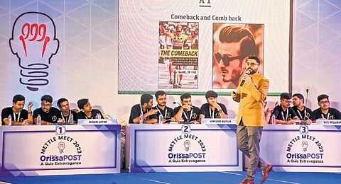 Participants take part in Mettle Meet quiz competition in Bhubaneswar on Sunday