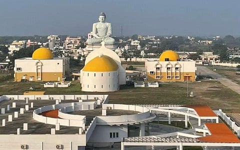 The newly constructed Dhyana Buddha Vanam at Amaravati. (Photo | Express)