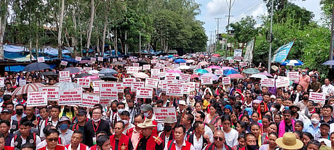 Image used for representational purpose. Nagas hit the streets in support of their demands.