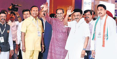 MK Stalin and other INDIA leaders in Mumbai| Express