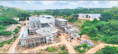 An aerial view of Thippagondanahalli reservoir on Magadi Road. (Photo | Express)