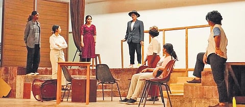 Students of the Women’s Christian College gear up to showcase their rendition of German playwright Bertolt Brecht’s ‘The Threepenny Opera’