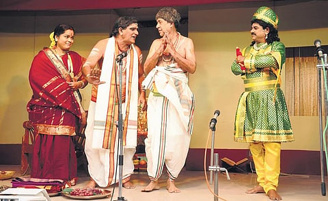 A scene from one of plays performed by Lakshmi