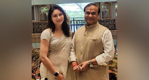 Assam Chief Minister Himanta Biswa Sarma with his wife Riniki Bhuyan Sarma (Twitter)