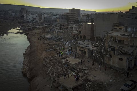 People search for flood victims in Derna, Libya, Friday, Sept. 15, 2023. (Photo | AP)