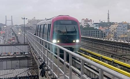 Trial run of Metro train between KR Pura and Baiyappanahalli .(File Photo)