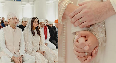 Actor Parineeti Chopra and Raghav Chadha. The couple's pictures from their engagement. (Photos | Parineeti Chopra Instagram)