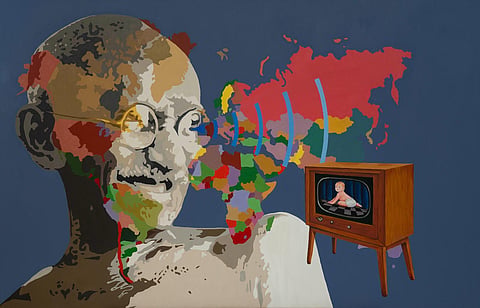 An artist's tribute to Mahatma (Adarsh Baji)