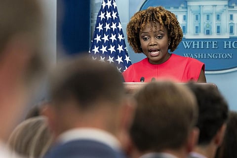 White House press secretary Karine Jean-Pierre, answers a question from the media in the briefing room of the White House, Sept 6, 2023, in Washington. (Photo | AP)