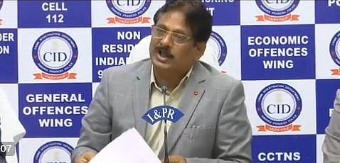 APCID Additional Director General of Police (ADGP) N Sanjay addressing the reporters on Thursday. (Photo | Twitter)