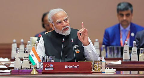 The nameplate is a strong message amid the Bharat vs. India row. (Photo | PTI)