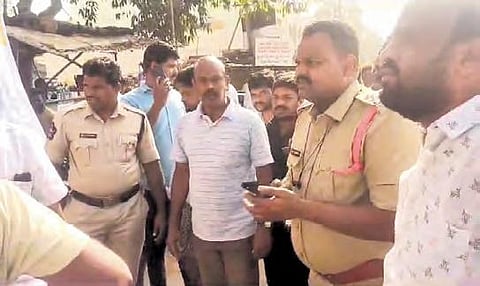 Tension prevailed for sometime in Dharmavaram constituency on Sunday when TDP and BJP activists were involved in a row over erection of New Year banners I Express